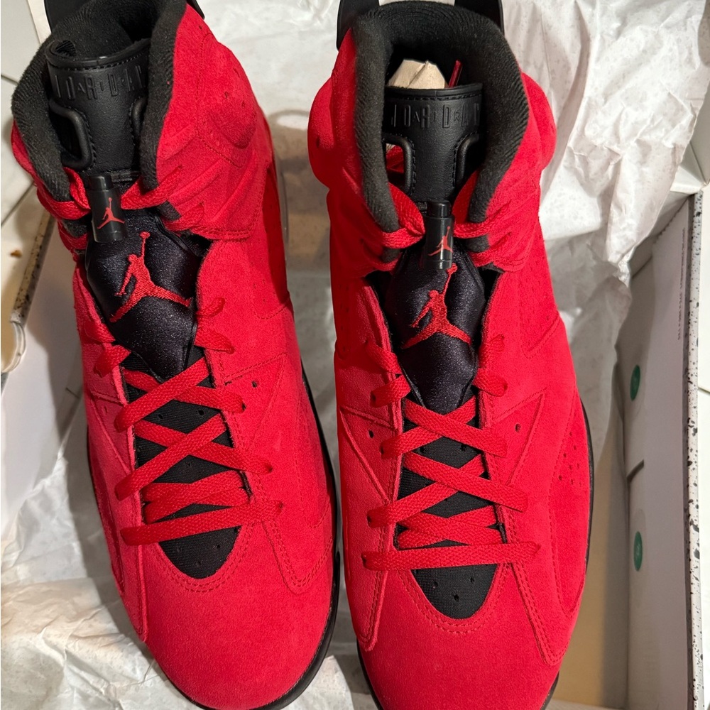 Jordan 6 Retro Toro Bravo Men's Vibrant Red and Black Sneakers